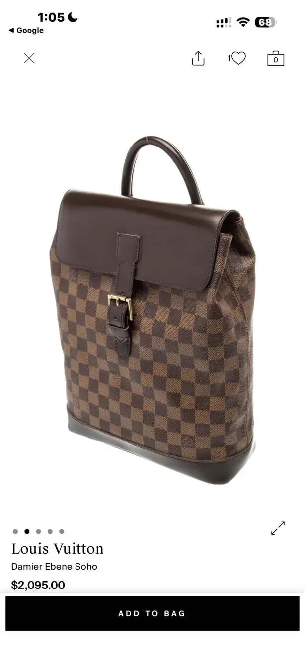 Louis Vuitton Damier Ebene Soho Backpack